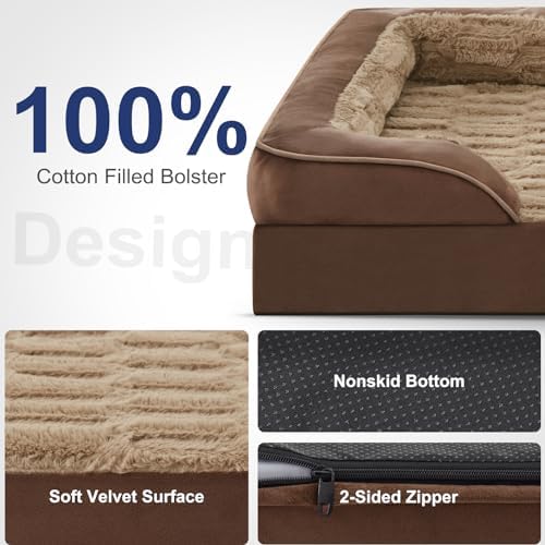 FURTIME Orthopedic Medium Dog Bed, Supportive Waterproof Pet Bed - Image 3