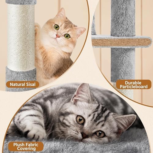 Yaheetech 62in Cat Tree Tower, Double Condo, Scratch Posts - Image 6