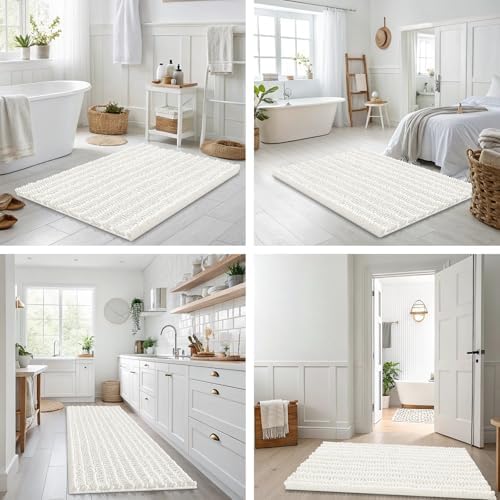 Smiry Bathroom Rugs 59X24, Extra Soft Rubber Backing Chenille Bath Mats - Image 7