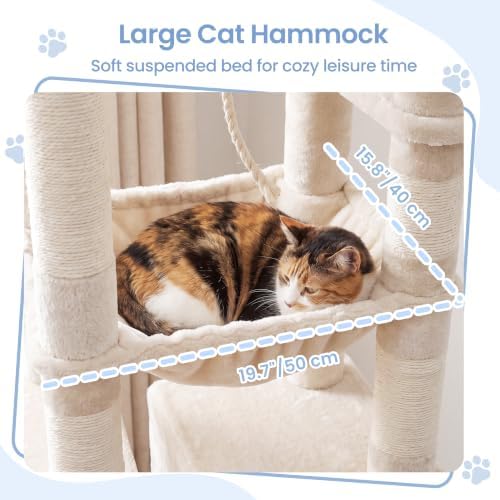 Heybly Cat Tree for Large Cats, 20lbs Heavy Duty, 60 inches XXL HCT050M - Image 3