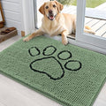 OLANLY Dog Door Mat for Muddy Paws 36x24, Paw Print Design Chenille Mud Mat by OLANLY