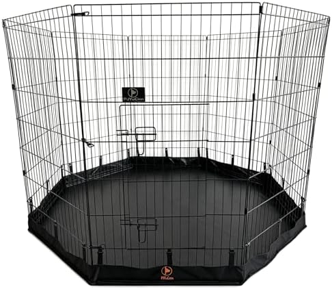 PJYuCien Puppy Playpen with Bottom Pad and Door, 8 Panels 42" H by PJYuGienPetGarden