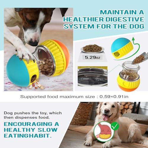 BSISUERM Dog Treat Dispensing Puzzle Toy Adjustable Food Dispenser Slow Feeder - Image 4