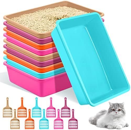 Amyhill 10Pcs Open Cat Litter Box by Amyhill
