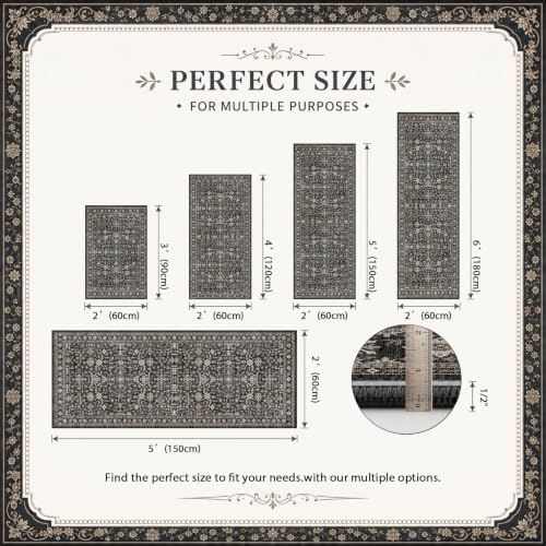 Grey Washable 2x3 Entry Rug, Small Rugs - Image 3
