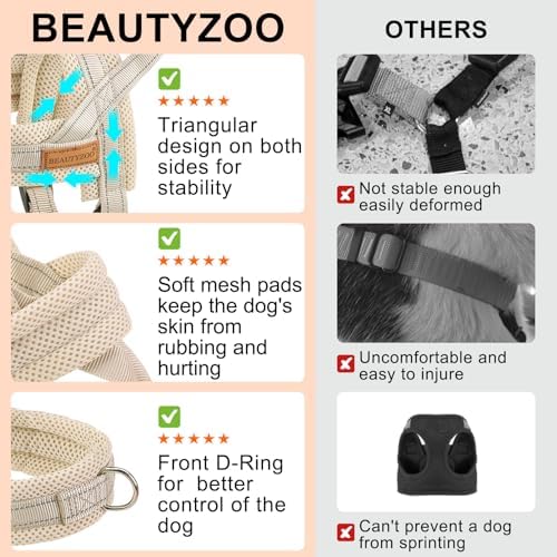 BEAUTYZOO Small Dog Harness and Leash Set, No Pull Step in Puppy Vest - Image 4