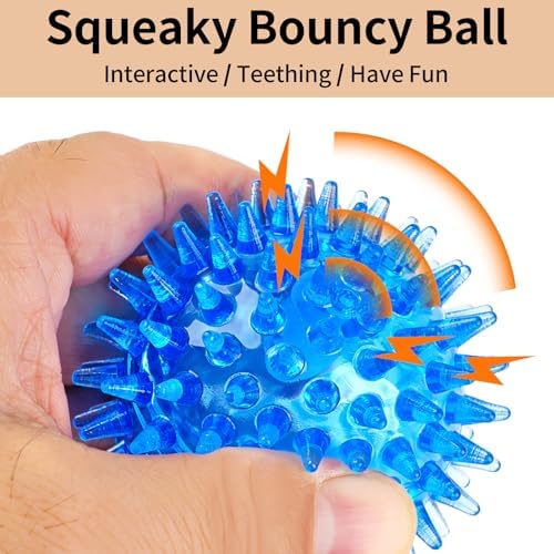 6 Pack Squeaky Spiky Dog Balls, Puppy Chew Toys - Image 4