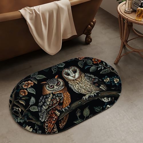 Two Owls Super Absorbent Quick-Drying Bathroom Mat Rug, Rubber Non-Slip Bottoms - Image 2