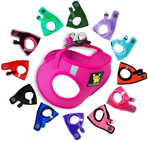 EcoBark Pink XXXS Dog Harness, Soft Mesh No Pull Mini Body Halter by EcoBark