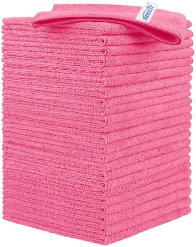 HOMEXCEL 24PK Microfiber Cleaning Cloth, Cleaning Rag by HOMEXCEL