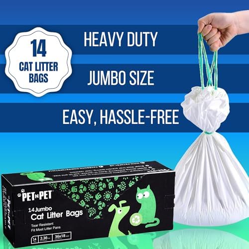 Pet N Pet Cat Litter Box Liners, Drawstring Bags Jumbo 36x18 Fit - Image 2