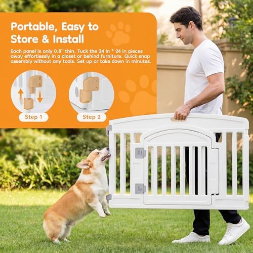 NEWBULIG 6 Panels 24 Inch Dog Playpen, Plastic Pet Play Pen Fence - Image 5