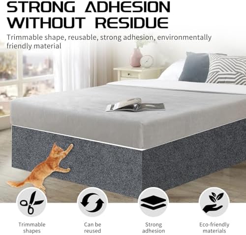 2 Pcs Cat Scratch Mat, Cat Scratch Furniture Protector, Dark Gray - Image 5