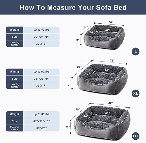JOEJOY Rectangle Dog Bed for Large Medium Small Dogs Machine Washable Sleeping - Image 5