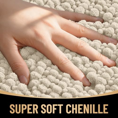 OLANLY Thick Chenille Bathroom Runner Rugs 47x17, Absorbent Bath Mat - Image 2