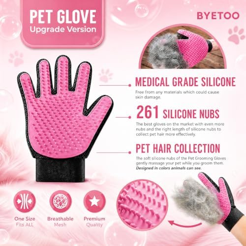 BYETOO Pet Dog Cat Grooming Glove - Image 2