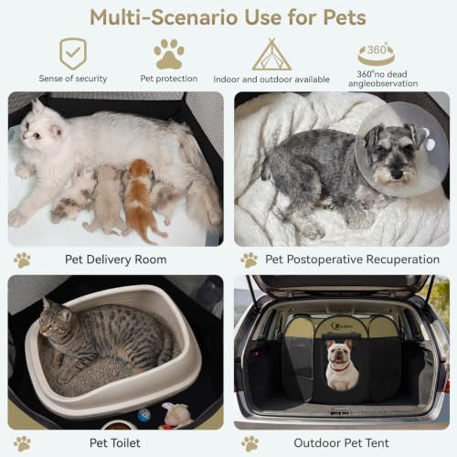Siedihit Dog Cat Playpen, Medium Puppy Pet Playpen, Dog Crate Tent Cage - Image 4