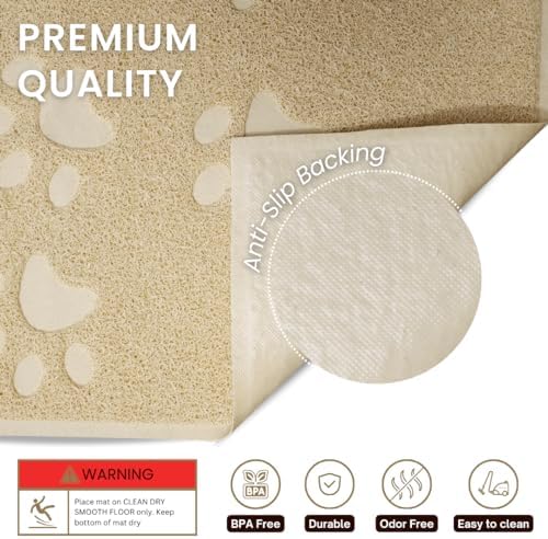 Andalus Jumbo Cat Litter Mat, Non-Slip & Easy to Clean Cat Litter Box Mat - Image 2