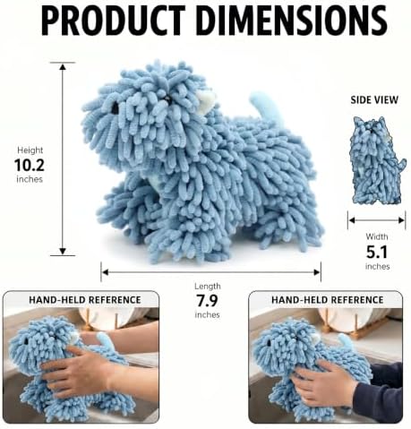 Chenille Dog Hand Towel Fuzzy Ball Dog Towel Animal Hand Towels - Image 3
