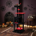 PETSITE 57-inch Gothic Cat Tree, Bat-Shaped Dangling Ball, Comfy Condo by PETSITE