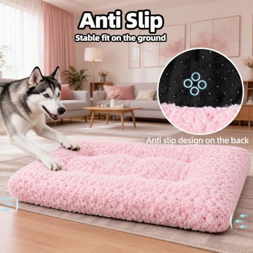 Dog Bed Large Size, Plush Washable Pet Bed Mat, Dog Crate Bed 41"x27" - Image 4