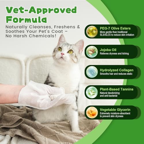 Pet Glove Wipes for Dogs & cat, Pet Cleaning Gloves Individual Packing - Image 3