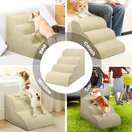 Dog Stairs for Small Dogs, High Density Foam Dog Steps, Extra Wide Non-Slip Pet - Image 6
