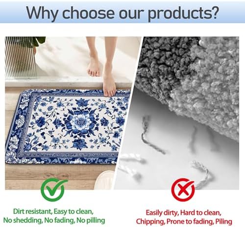 Bath Mat 29.5"x17", Easy-Clean Modern Floor Mat - Image 4