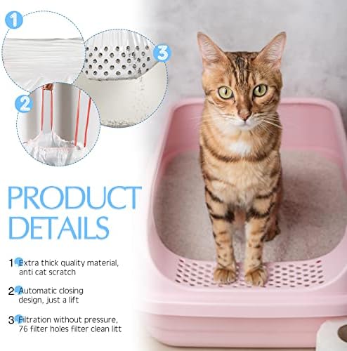 Jutom 28 Count Sifting Litter Box Liners, Cat Box Liners - Image 3