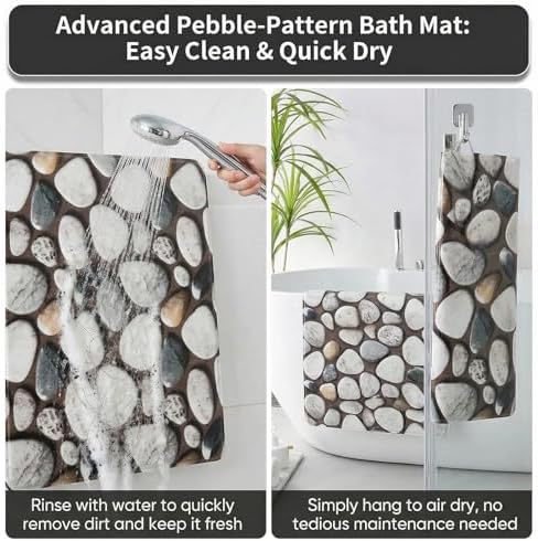 Square Shower Mat Non Slip, 27 x 27 Inch Anti Slip Showr Mat Without Suction - Image 6