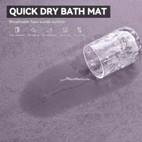 MontVoo -Bath Mat Rug-Rubber Backing Non Slip Quick Dry Absorbent Thin Bathroom - Image 3