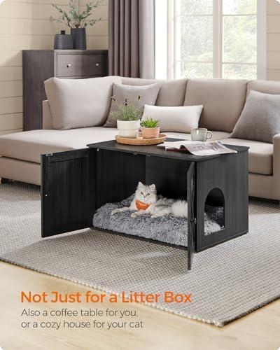 Feandrea Cat Litter Box Enclosure, End Table, 31.5 x 20.9 x 19.7 Inches - Image 3