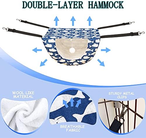 JSPYFITS Cat Cage Hammock with Ball, Double Layer Hanging Adjustable Soft Pet - Image 5