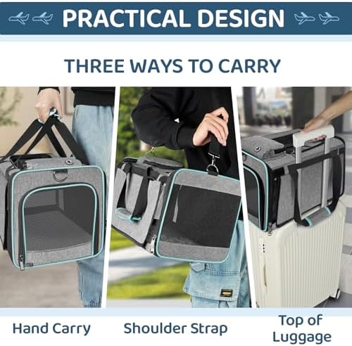 GAPZER Soft-Sided Pet Carrier for Air Travel 18x11x11 Inch, Underseat Cabin - Image 3