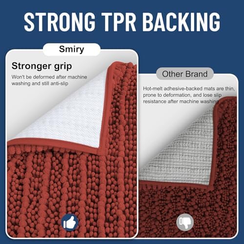 Smiry Bathroom Rugs 36X24, Extra Soft Rubber Backing Chenille Bath Mats - Image 3