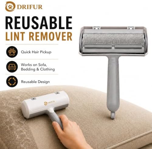 Pet Hair Remover Kit, 3-in-1 Reusable Lint Roller, Deshedding Brush & Grooming - Image 6