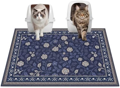 Glittme Cat Litter Mat 33"x22" Non-Slip Washable Trapping Mat by Glittme