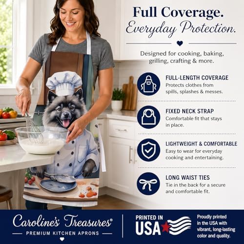 Caroline's Treasures Keeshond The Chef Apron Cooking Kitchen Server Baking - Image 4