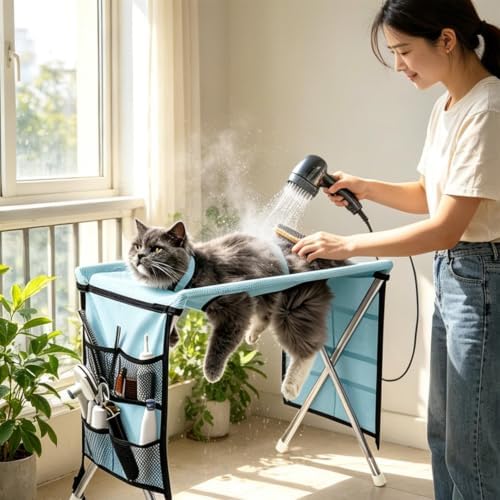 Pet Grooming Hammock, Foldable Detachable Breathable Stretchy Fabric Pet by Unknown