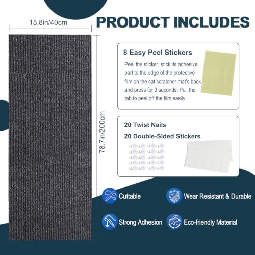 Self-Adhesive Cat Scratching Mat Cat Scratch Furniture Protector - Image 3