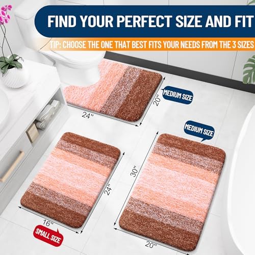 OLANLY Bathroom Runner Rug 44x20, Extra Soft Absorbent Microfiber Bath Rugs - Image 2