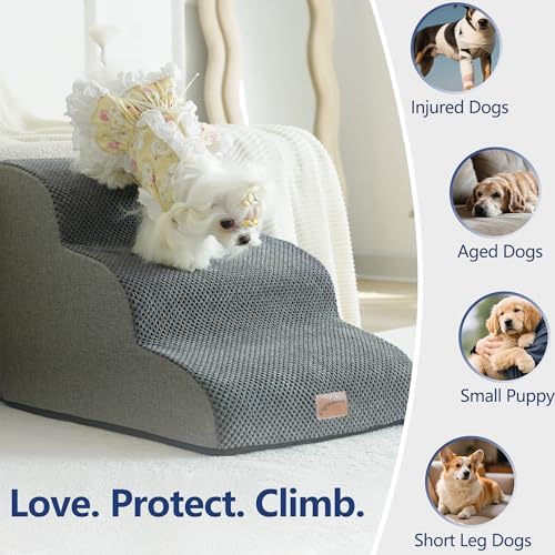GoGoBunny Ramp Dog Stairs for High Beds 24.4" H, 5-Step Extra Wide Dog Slope - Image 5