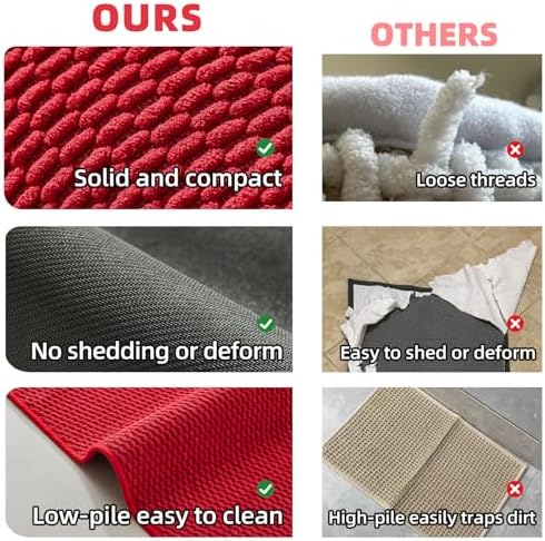 TYUU Christmas Bathroom Runner Rug, Long Bath Mat Washable Thin Quick Dry Low - Image 6
