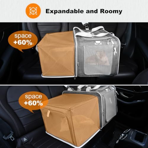 pidipiti 20x14x14 Expandable Large cat car Travel Carrier - Image 3