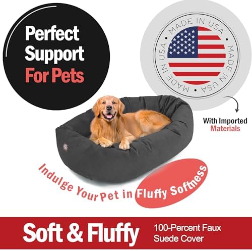 Majestic Pet 40 Inch Suede Calming Dog Bed Washable – Cozy Soft Round Dog Bed - Image 2