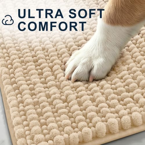Smiry Dog Door Mat for Muddy Paws 44x32, Ultra Absorbent Chenille Doormat - Image 3