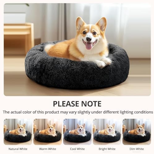 JOLLYVOGUE Calming Dog Bed Medium Size Dog, 31in Donut Washable Medium Pet Bed - Image 6