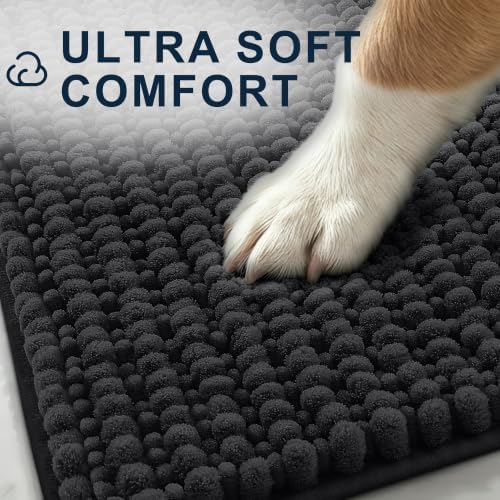 Smiry Dog Door Mat for Muddy Paws 36x24, Ultra Absorbent Chenille Doormat - Image 3