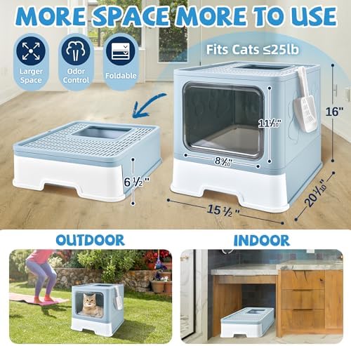 Covered Cat Litter Box, Extra Large Drawer Design - Image 2