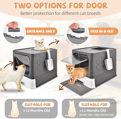 Covered Cat Litter Box, Extra Large Drawer Design - Image 4